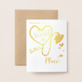 Carte Dorée Infirmière Merci des travailleurs de la santé (Derrière avec enveloppe)