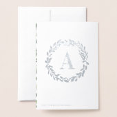 Carte Dorée Initiale/monogramme de photo de guirlande (Derrière avec enveloppe)