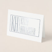 Carte Dorée Initiales Modernes & Logo de Nom (Intérieur Vide) (Devant)