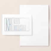 Carte Dorée Initiales Modernes & Logo de Nom (Intérieur Vide) (Affichage)
