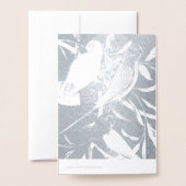 Carte Dorée inséparables et perruches -argent (Derrière avec enveloppe)