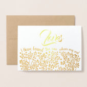 Carte Dorée J'ai trouvé celui que mon âme aime Mariage (Devant avec enveloppe)