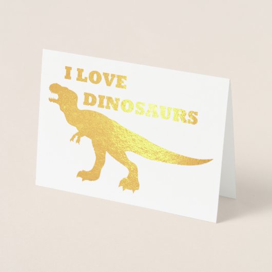 Carte Dorée J'Aime Les Dinosaures ! (Devant)