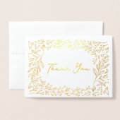 Carte Dorée Jardin doré Fête des mariées Merci or (Devant avec enveloppe)