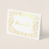 Carte Dorée Jardin doré Fête des mariées Merci or (Devant)