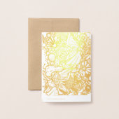 Carte Dorée Jardin Fairy Jardin Flower Jardins Fées (Derrière avec enveloppe)