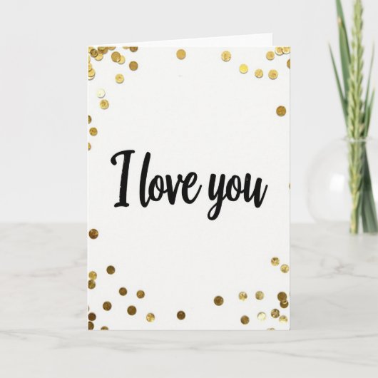 Carte Dorée "Je T'Aime" (Devant)