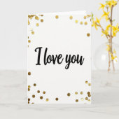 Carte Dorée "Je T'Aime" (Fleur jaune)