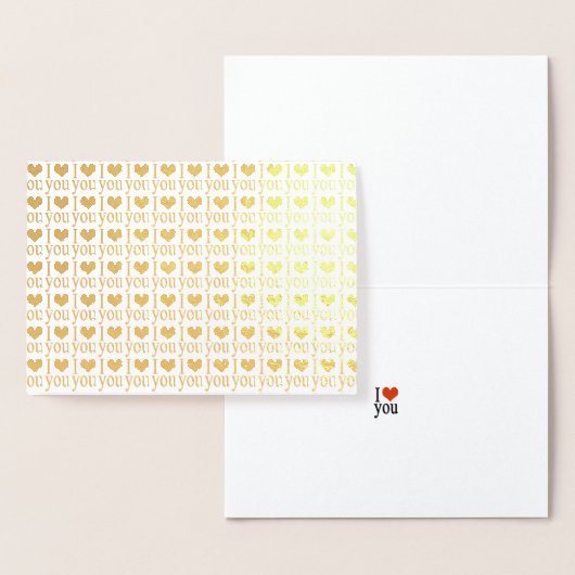 Carte Dorée Je t'aime - cœur en or (Affichage)