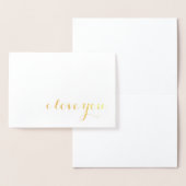 Carte Dorée je t'aime feuille d'or (Affichage)