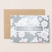 Carte Dorée Je T'Aime, Maman. Le luxe de la fête des mères (Devant avec enveloppe)