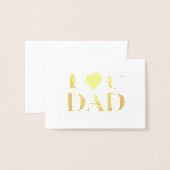 Carte Dorée Je t'aime papa (Devant avec enveloppe)