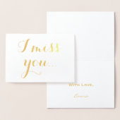 Carte Dorée Je Vous Manque Gold Foil Élégante Typographie (Affichage)