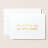 Carte Dorée Jésus vous aime tellement ! (Devant avec enveloppe)