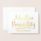 Carte Dorée J'Habite Dans La Possibilité (Devant avec enveloppe)