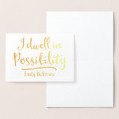 Carte Dorée J'Habite Dans La Possibilité (Affichage)