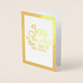Carte Dorée Joie Au Monde L'Or Religieux De Noël (Devant)