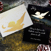 Carte Dorée Joie au monde Noël Fête de Noël Or véritable