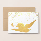 Carte Dorée Joie au monde Noël Fête de Noël Or véritable (Devant avec enveloppe)