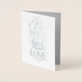 Carte Dorée Joie au Monde Seigneur Viens - Calligraphie Religi (Devant)