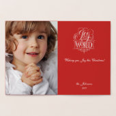 Carte Dorée Joie au monde Silver Foil Calligraphie de Noël (Intérieur)