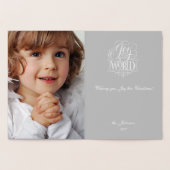Carte Dorée Joie au monde Silver Foil Calligraphie de Noël (Intérieur)