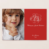 Carte Dorée Joie au monde Véritable Calligraphie de Noël Argen (Intérieur)