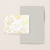 Carte Dorée Joli Merci de Fleurs d'or réel (Affichage)