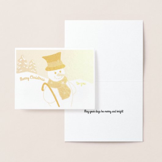 Carte Dorée Jolly Snowman (Affichage)