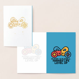 Carte Dorée Joueur 1 & 2 Gamer Marié