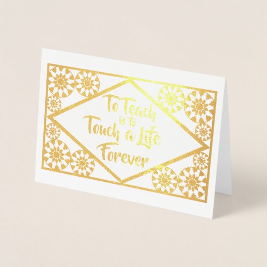 Carte Dorée Jour d'appréciation Mignonne Gold Enseignant Merci (Devant)