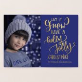 Carte Dorée Jour d'hiver calligraphie moderne script photo (Intérieur)