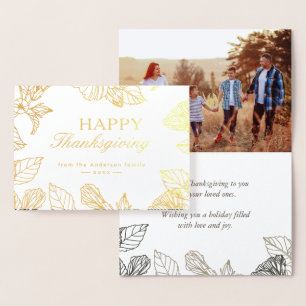 Carte Dorée Jour du Bon thanksgiving des feuilles d'automne Go