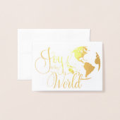 Carte Dorée Joy to the World Handlettered Christmas Foil Card (Devant avec enveloppe)
