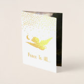 Carte Dorée Joy To the World Noël Vacances Véritable Or (Devant)