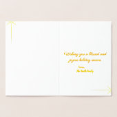 Carte Dorée Joy To The World Photo Greeting (Intérieur)