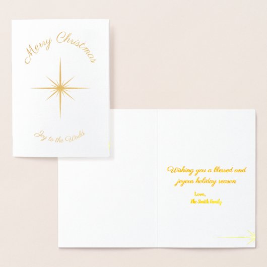 Carte Dorée Joy To The World Photo Greeting (Affichage)