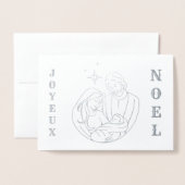 Carte Dorée Joyeaux Noel Nativité Scène Noël (Devant avec enveloppe)