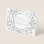 Carte Dorée Joyeuse couronne de Noël Floral (Devant)