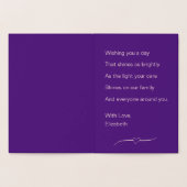 Carte Dorée Joyeuse fête des mères à ma belle-fille violet & (Intérieur)