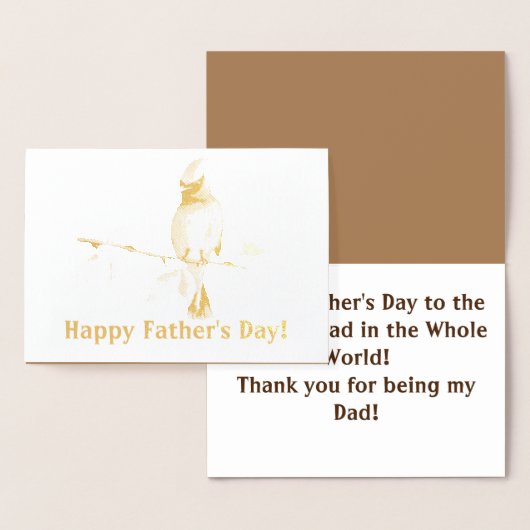 Carte Dorée Joyeuse Fête des Pères (Affichage)