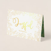 Carte Dorée Joyeuse Gold Winter Berries Green Christmas Photo (Devant)