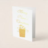 Carte Dorée Joyeuse infirmière de Noël (Devant)