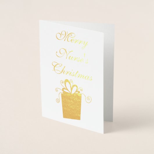 Carte Dorée Joyeuse infirmière de Noël (Devant)