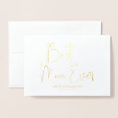 Carte Dorée Joyeuse première fête des mères Meilleure maman du (Devant avec enveloppe)