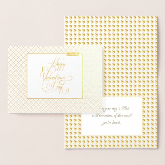 Carte Dorée Joyeuse Saint-Valentin Élégant Luxe Or (Affichage)