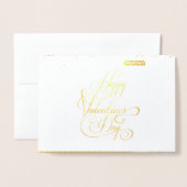 Carte Dorée Joyeuse Saint-Valentin Élégante Classique (Devant avec enveloppe)