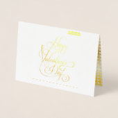 Carte Dorée Joyeuse Saint-Valentin Élégante Classique (Devant)