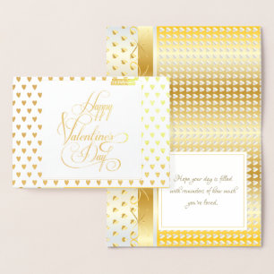Carte Dorée Joyeuse Saint-Valentin Élégante Classique