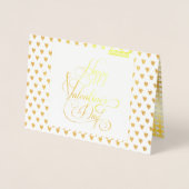 Carte Dorée Joyeuse Saint-Valentin Élégante Classique (Devant)